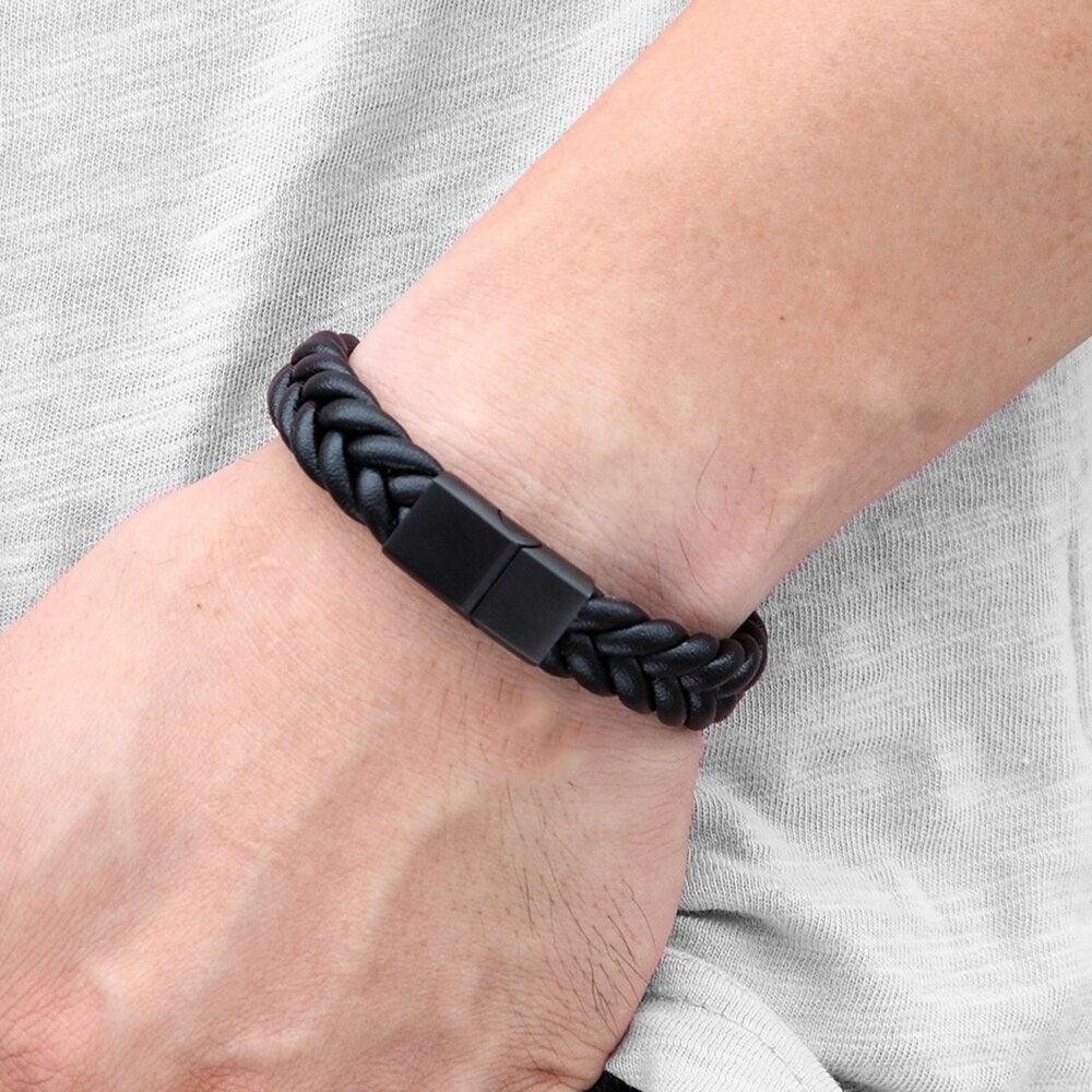 Pulseira Bracelete de Couro