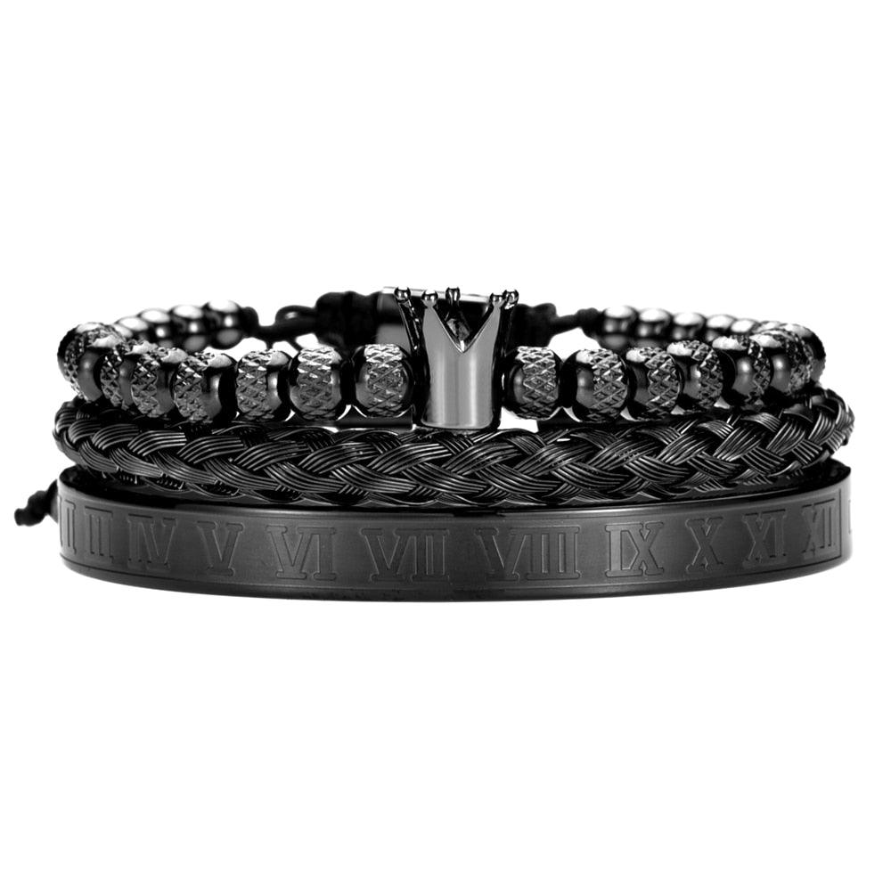 Pulseira Bracelete Luxo Aço Inoxidável Realeza