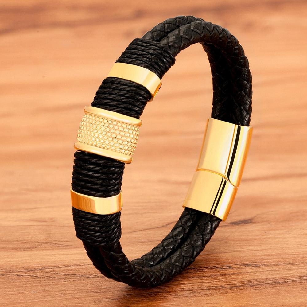 Pulseira Corda de Couro Wrap